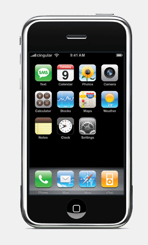 iPhone screen with icons